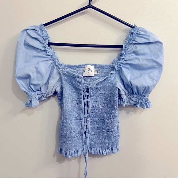 Princess Polly - Cottage Alyx Top - Light Blue - Size 2 - Picture 1 of 7